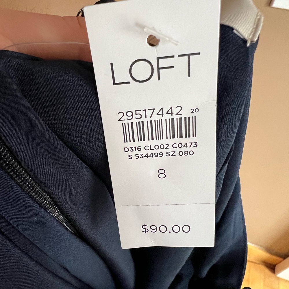 LOFT back tie flutter sleeve shift dress Size 8 - Picture 4 of 4